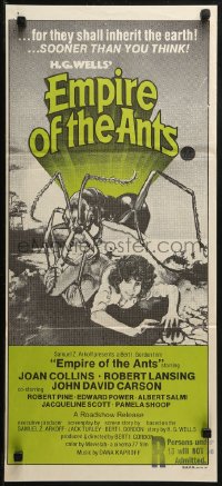 3x0384 EMPIRE OF THE ANTS Aust daybill 1978 H.G. Wells, great Drew Struzan art of monster attacking!