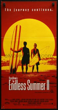 3x0385 ENDLESS SUMMER 2 Aust daybill 1994 great image of surfers with boards on the beach at sunset!