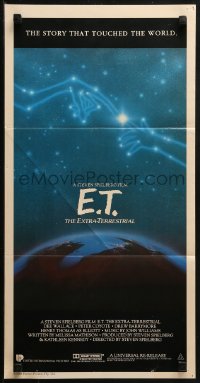 3x0380 E.T. THE EXTRA TERRESTRIAL Aust daybill R1985 Drew Barrymore, Spielberg, cool Alvin art