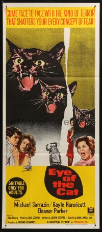 3x0389 EYE OF THE CAT Aust daybill 1969 Michael Sarrazin, Hunnicutt, shatters your concept of fear!