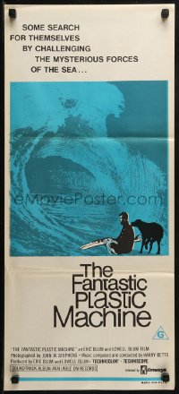 3x0392 FANTASTIC PLASTIC MACHINE Aust daybill 1969 cool wave image, surfing documentary!