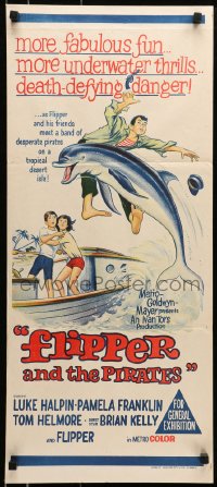 3x0399 FLIPPER'S NEW ADVENTURE Aust daybill 1964 Flipper the fearless is more fin-tastic than ever!