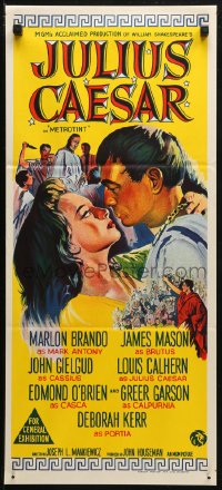 3x0448 JULIUS CAESAR Aust daybill R1969 Marlon Brando, James Mason & Greer Garson, Shakespeare!