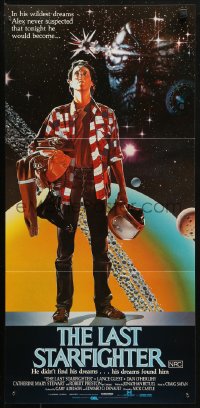 3x0457 LAST STARFIGHTER Aust daybill 1984 Lance Guest, cool sci-fi art by C.D. de Mar!