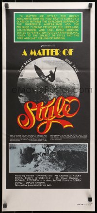 3x0468 MATTER OF STYLE Aust daybill 1970s images of incredible Australian surfers, cool color design