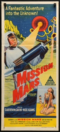 3x0470 MISSION MARS Aust daybill 1968 Darren McGavin, a fantastic sci-fi adventure into the unknown!