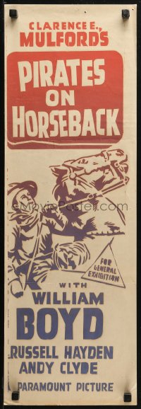 3x0490 PIRATES ON HORSEBACK 2nd printing Aust daybill 1940s William Boyd as Hopalong Cassidy!