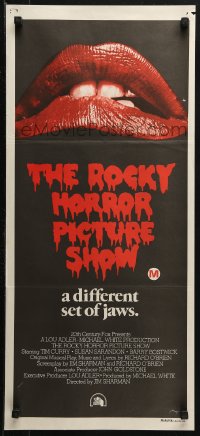 3x0509 ROCKY HORROR PICTURE SHOW Aust daybill 1975 c/u lips image, a different set of jaws!