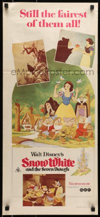 3x0522 SNOW WHITE & THE SEVEN DWARFS Aust daybill R1970s Walt Disney animated cartoon fantasy classic