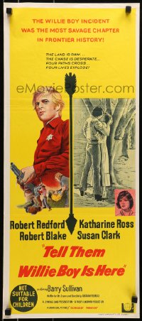 3x0534 TELL THEM WILLIE BOY IS HERE Aust daybill 1970 Robert Redford, Ross, Indian Robert Blake!