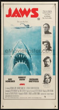 3x0239 JAWS Aust special poster 1975 Spielberg's man-eating shark attacking swimmer, very rare!