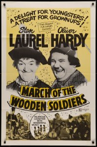 3x0658 BABES IN TOYLAND 1sh R1970s Laurel & Hardy, March of the Wooden Soldiers!