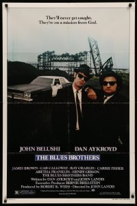3x0685 BLUES BROTHERS 1sh 1980 John Belushi & Dan Aykroyd are on a mission from God!