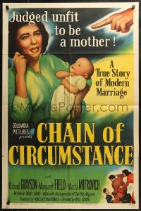 3x0714 CHAIN OF CIRCUMSTANCE 1sh 1951 Margaret Field judged unfit to be a mother!