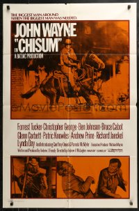 3x0722 CHISUM int'l 1sh 1970 Andrew V. McLaglen, The Legend big John Wayne on horseback!