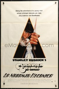 3x0730 CLOCKWORK ORANGE int'l 1sh 1972 Stanley Kubrick classic, Castle art of Malcolm McDowell!