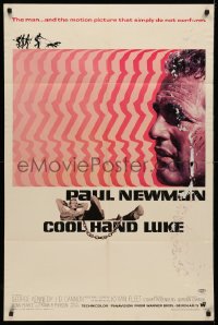 3x0746 COOL HAND LUKE 1sh 1967 Paul Newman prison escape classic, cool art by James Bama!