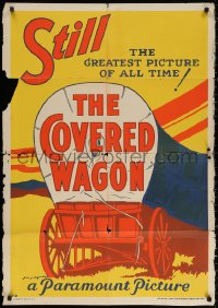 3x0749 COVERED WAGON style D 1sh R1920s James Cruze, wagon train on Oregon Trail!