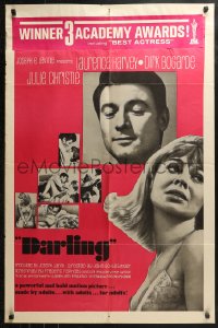 3x0764 DARLING 1sh 1965 Julie Christie, Laurence Harvey, Dirk Bogarde, John Schlesinger!