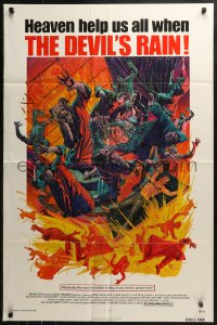 3x0778 DEVIL'S RAIN 1sh 1975 Ernest Borgnine, William Shatner, Anton Lavey, cool Mort Kunstler art!