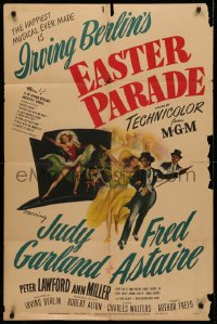 3x0797 EASTER PARADE style D 1sh 1948 art of Judy Garland & Fred Astaire, Irving Berlin musical