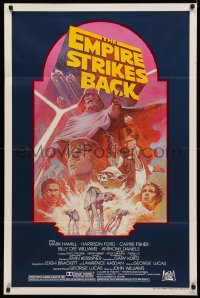 3x0809 EMPIRE STRIKES BACK studio style 1sh R1982 George Lucas sci-fi classic, cool artwork by Tom Jung!