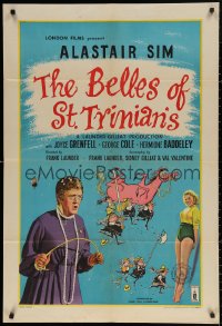 3x0573 BELLES OF ST. TRINIAN'S English 1sh 1955 Alastair Sim as himself & in drag, Joyce Grenfell!