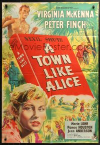 3x0603 TOWN LIKE ALICE English 1sh 1956 Virginia McKenna, Peter Finch, from Nevil Shute book!