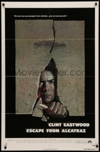 3x0814 ESCAPE FROM ALCATRAZ 1sh 1979 Eastwood busting out by Lettick, Don Siegel prison classic!