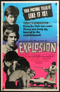 3x0820 EXPLOSION Canadian 1sh 1969 Don Stroud, Richard Conte, the picture that tells it like it is!