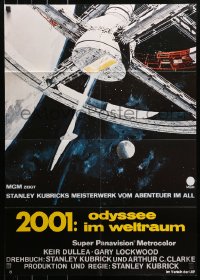 3x0103 2001: A SPACE ODYSSEY German R1980s Stanley Kubrick, Bob McCall art of space wheel!