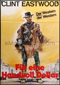 3x0145 FISTFUL OF DOLLARS German R1978 the man with no name, Clint Eastwood, art by Renato Casaro!