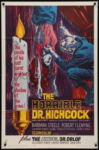 3x0897 HORRIBLE DR. HICHCOCK/AWFUL DR. ORLOFF 1sh 1964 creepy art from Italian horror double-bill!