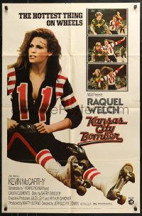 3x0941 KANSAS CITY BOMBER 1sh 1972 full-length sexy roller derby girl Raquel Welch!