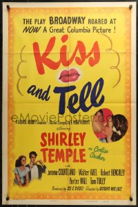 3x0953 KISS & TELL style B 1sh 1945 whole town thinks 15 year-old Shirley Temple is pregnant!