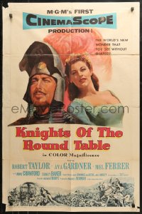 3x0957 KNIGHTS OF THE ROUND TABLE 1sh 1954 Robert Taylor as Lancelot, Ava Gardner as Guinevere!