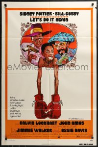 3x0968 LET'S DO IT AGAIN 1sh 1975 Rickard art of Sidney Poitier, Bill Cosby & Jimmie Walker!