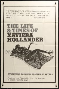 3x0974 LIFE & TIMES OF XAVIERA HOLLANDER 1sh 1974 sexy art of smoking naked Samantha McLaren!