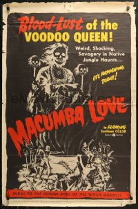 3x1000 MACUMBA LOVE 1sh 1960 June Wilkinson, cool horror art, blood-lust of the voodoo queen!