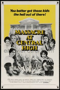3x1016 MASSACRE AT CENTRAL HIGH 1sh 1976 Carradine, you better get those kids the hell out of there!