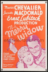 3x1021 MERRY WIDOW 1sh R1962 Maurice Chevalier, Jeanette MacDonald, Ernst Lubitsch!