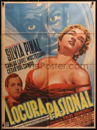 3x0066 LOCURA PASIONAL Mexican poster 1956 art of Mexican sexiest beauty Silvia Pinal!