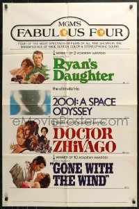3x1024 MGM'S FABULOUS FOUR 1sh 1971 Ryan's Daughter, 2001, Doctor Zhivago & Gone With the Wind!