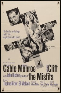 3x1028 MISFITS 1sh 1961 sexy Marilyn Monroe, Clark Gable, Montgomery Clift, John Huston directed