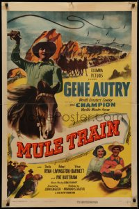 3x1044 MULE TRAIN 1sh 1950 Gene Autry's great song-hit adventure w/Champion, great cowboy images!