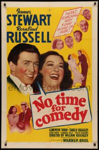 3x1061 NO TIME FOR COMEDY 1sh 1940 great romantic close up of Jimmy Stewart & Rosalind Russell!