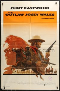 3x1084 OUTLAW JOSEY WALES int'l 1sh 1976 Eastwood is an army of one, Roy Andersen profile art!