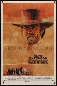 3x1089 PALE RIDER 1sh 1985 iconic different c/u art of cowboy Clint Eastwood by David Grove!
