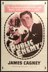 3x1109 PUBLIC ENEMY 1sh R1954 William Wellman directed classic, James Cagney & Jean Harlow!