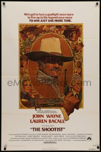 3x1169 SHOOTIST 1sh 1976 best Richard Amsel artwork of aging cowboy John Wayne & cast!